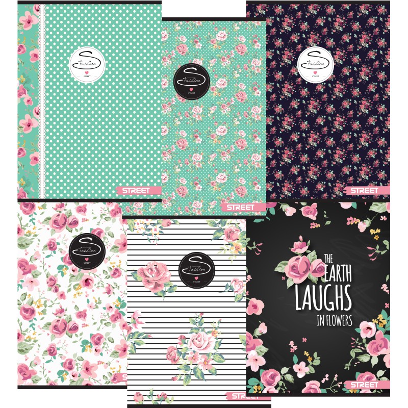 ΤΕΤΡΑΔΙΑ ΡΙΓΕ STREET FLOWERS A4 54φυλ. (80gr)