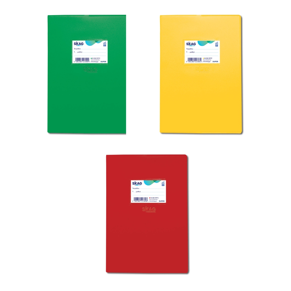 ΤΕΤΡΑΔΙΑ SKAG ΕΞΗΓΗΣΕΙΣ ΠΛΑΣΤΙΚΕΣ 17Χ25 Φ.100 ΡΙΓΕ ΧΡΩΜΑΤΙΣΤΕΣ