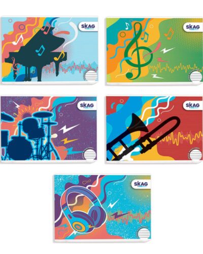 ΤΕΤΡΑΔΙΑ SKAG ΜΟΥΣΙΚΗΣ 17Χ25 Φ.40 ΚΑΡΦΙΤΣΑ (φαρδιά γράμμωση)