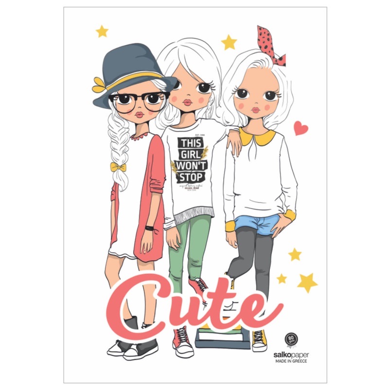 ΤΕΤΡΑΔΙΑ SALKO ΚΑΡΦΙΤΣΑ 17Χ25 Φ.40 CUTE