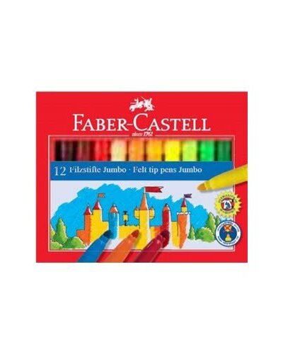 Faber-Castell Μαρκαδόροι Fibre-Tipe Pen Jumbo 12 Χρώματα 554312