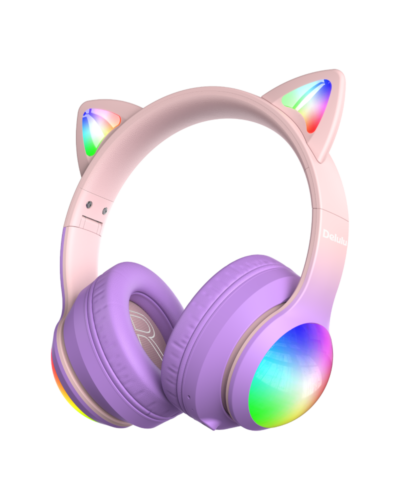 Kiddoboo Delulu Bluetooth Headphones DiscoBeats Pink