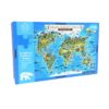Ξύλινο παζλ παγκόσμιος χάρτης AR ‘Χλωρίδα και Πανίδα του κόσμου’ 100τμχ