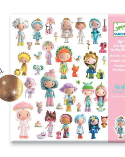 Djeco 160 αυτοκόλλητα με μεταλλικό εφέ σε 4 καρτέλες "Ο κόσμος των Tinyly"