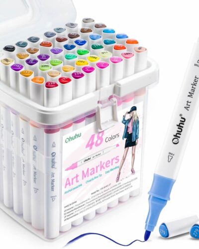 Ohuhu Oahu Alcohol Art Markers Σετ Μαρκαδόρων 48 χρωμάτων Fine & Chisel