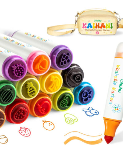 Ohuhu Σετ 12 Μαρκαδόρων Νερού με Σφραγίδες