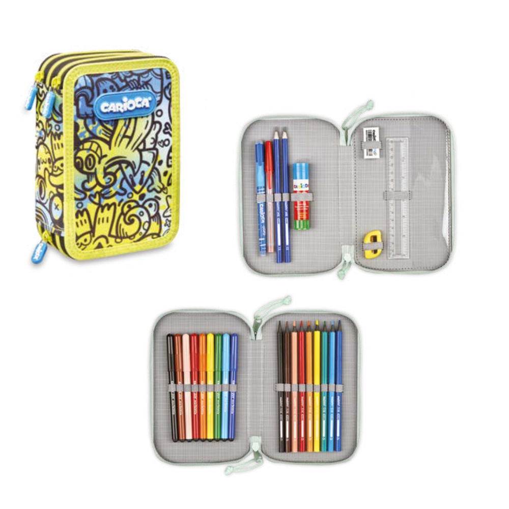 ΚΑΣΕΤΙΝΑ CARIOCA ΓΕΜΑΤΗ COMIX 2 ZIP YELLOW/ΒLUE