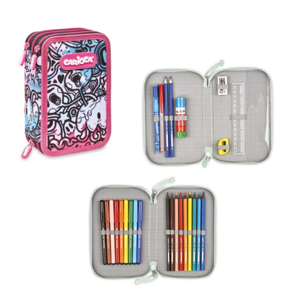 ΚΑΣΕΤΙΝΑ CARIOCA ΓΕΜΑΤΗ COMIX 2 ZIP PINK/ΒLUE