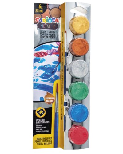 ΤΕΜΠΕΡΕΣ CARIOCA METALLIC  ΣΕΤ ΒΑΖΑΚΙ 6/25ml