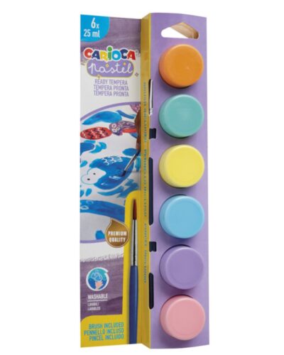 ΤΕΜΠΕΡΕΣ CARIOCA PASTEL  ΣΕΤ ΒΑΖΑΚΙ 6/25ml
