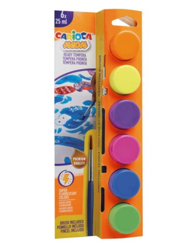 ΤΕΜΠΕΡΕΣ CARIOCA NEON  ΣΕΤ ΒΑΖΑΚΙ 6/25ml