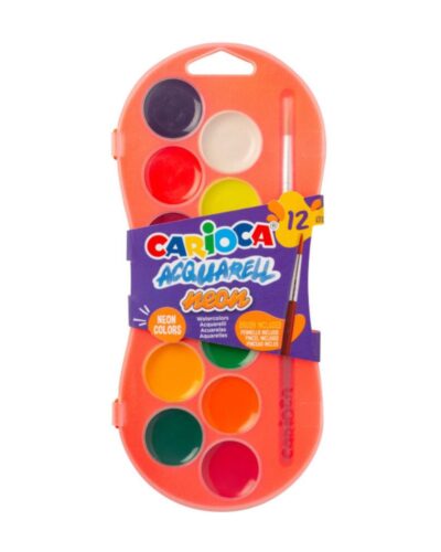 ΥΔΡΟΧΡΩΜΑΤΑ CARIOCA ΣΤΡΟΓΓΥΛΑ 12 τεμ. NEON