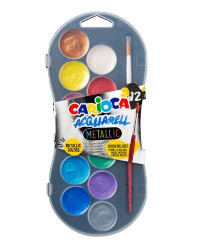 ΥΔΡΟΧΡΩΜΑΤΑ CARIOCA ΣΤΡΟΓΓΥΛΑ 12 τεμ. METALIC