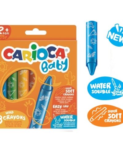 ΚΡΑΓΙΟΝ ΚΕΡΙΝΑ CARIOCA BABY JUMBO (2+) 6 χρωμ. (water soluble-super soft)