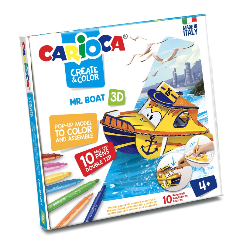 ΣΕΤ ΖΩΓΡΑΦΙΚΗΣ CARIOCA ΧΑΡΤΟΚΟΠΤΙΚΗ CREATE & COLOR Mr BOAT
