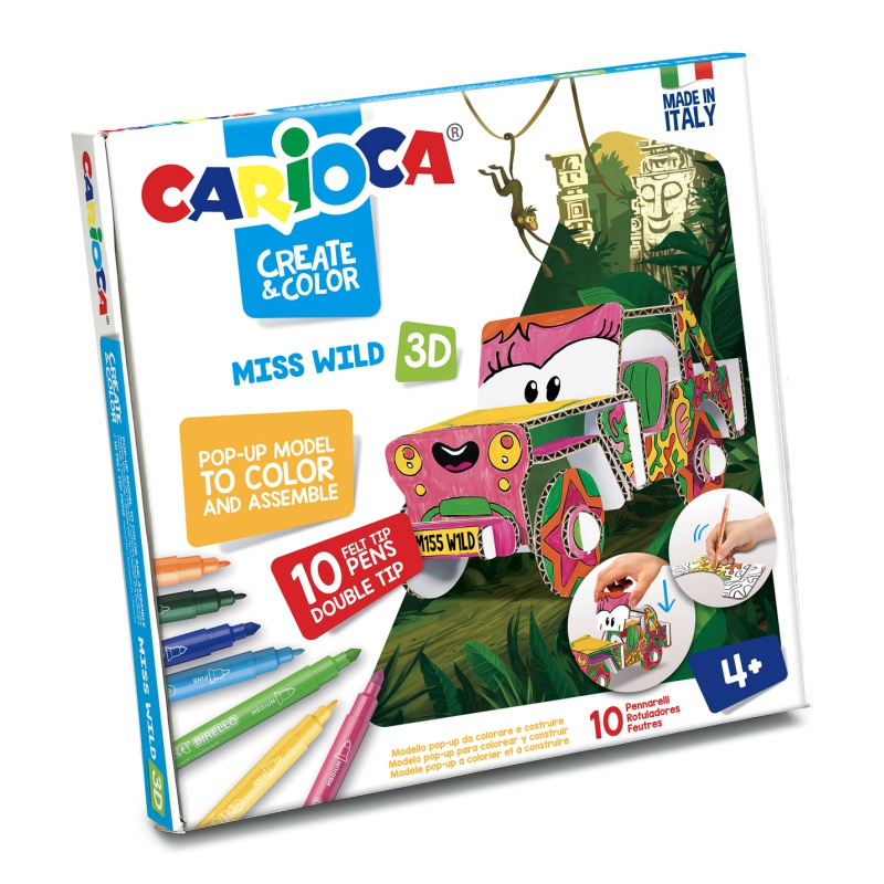 ΣΕΤ ΖΩΓΡΑΦΙΚΗΣ CARIOCA ΧΑΡΤΟΚΟΠΤΙΚΗ CREATE & COLOR Ms WILD