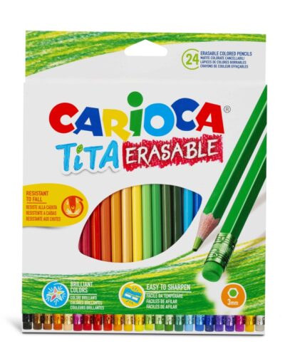 ΚΡΑΓΙΟΝ ΧΡΩΜΑΤΙΣΤΑ CARIOCA ΤΙΤΑ 24 χρωμ.ΜΕ ΓΟΜΑ