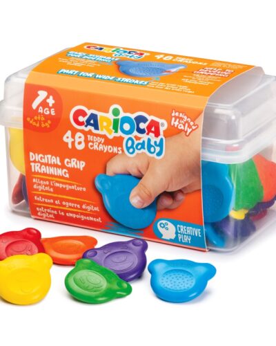 ΚΡΑΓΙΟΝ ΚΕΡΙΝΑ CARIOCA BABY TEDDY (1+) 48τεμ. (σε πλαστική κασσετίνα)