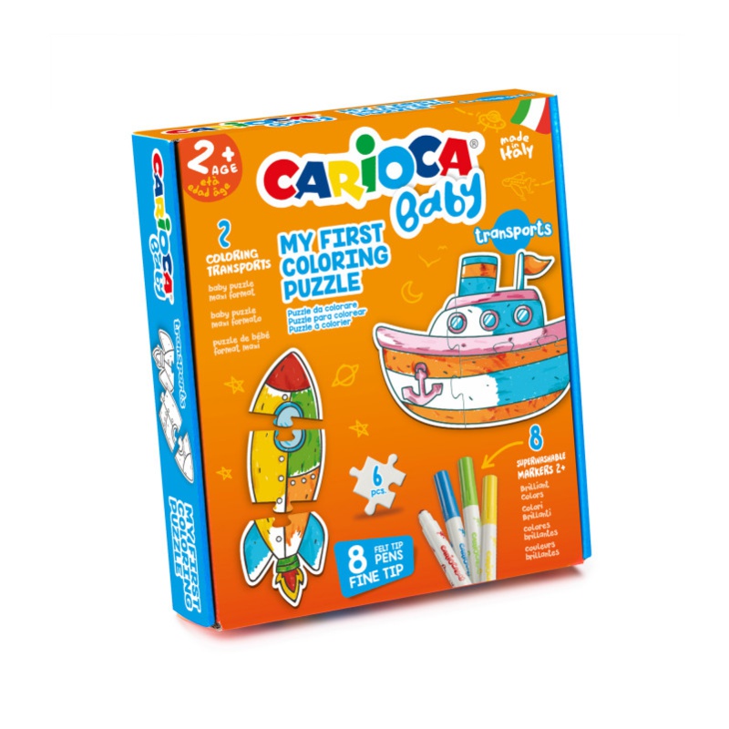 ΣΕΤ ΖΩΓΡΑΦΙΚΗΣ CARIOCA BABY COLORING PUZZLE TRANSPORTS
