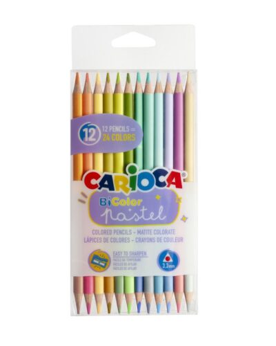 ΚΡΑΓΙΟΝ ΞΥΛINA CARIOCA PASTEL BICOLOR 12 τεμ.(24 χρωμ.)