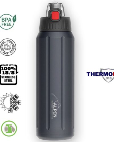 ΘΕΡΜΟΣ ALPIN ΑΝΟΞΕΙΔΩΤΟ 600ml ΜΑΥΡΟ