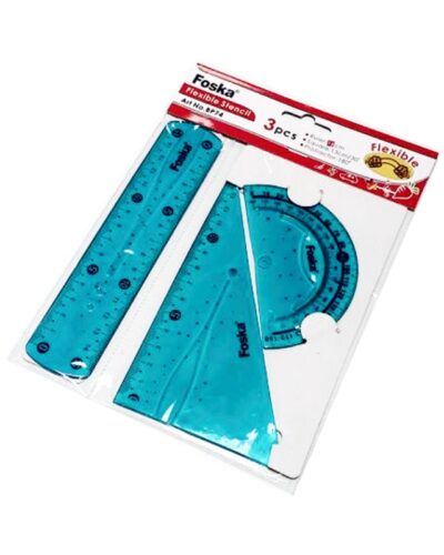 ΤΡΙΓΩΝΑ ΣΕΤ FOSKA ΕΥΚΑΜΠΤΑ 3τεμ. 15cm BP-74 ΜΠΛΕ