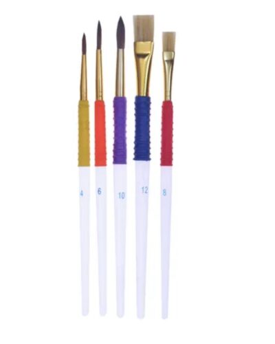 ΠΙΝΕΛΑ ΣΧΟΛΙΚΑ ΣΕΤ 5 τεμ. (διάφανη λαβή)