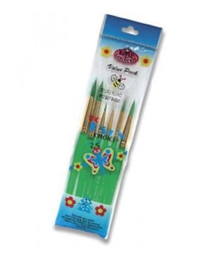 ΠΙΝΕΛΑ ΣΧΟΛΙΚΑ ΣΤΡΟΓΓΥΛΑ DELUXE  ΣΕΤ 6 τεμ. (πράσινα)