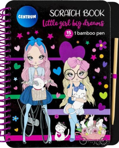 ΒΙΒΛΙΑ ΖΩΓΡΑΦΙΚΗΣ CENTRUM SCRATCH BOOK GIRLS ( 15 sheets+1 bamboo pen)