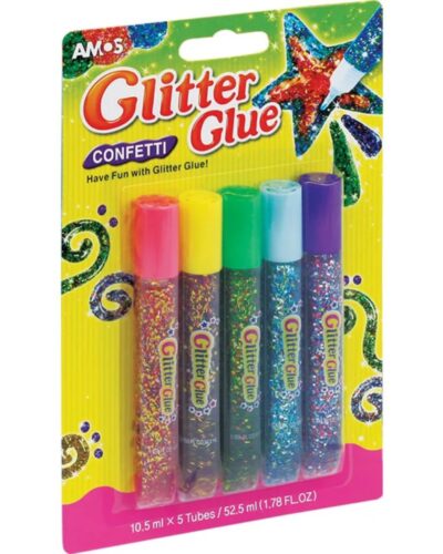 ΧΡΥΣΟΚΟΛΛΕΣ AMOS 10,5ml CONFETI ΜΠΛΙΣΤΕΡ 5 ΧΡΩΜ.
