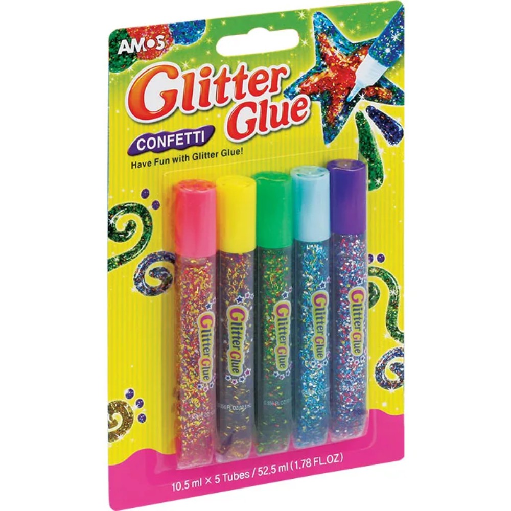 ΧΡΥΣΟΚΟΛΛΕΣ AMOS 10,5ml CONFETI  ΜΠΛΙΣΤΕΡ 5 ΧΡΩΜ.