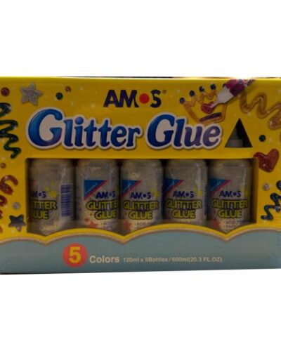 ΧΡΥΣΟΚΟΛΛΕΣ AMOS 120ml ΑΣΗΜΙ ΣΕΤ 5 τεμ.