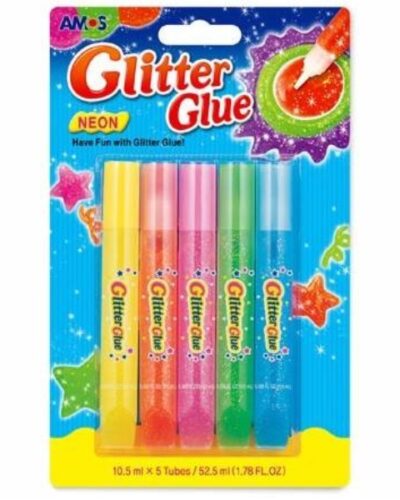 ΧΡΥΣΟΚΟΛΛΕΣ AMOS 10,5ml NEON ΜΠΛΙΣΤΕΡ 5 ΧΡΩΜ.