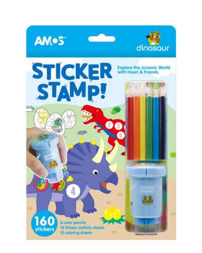 ΒΙΒΛΙΑ ΖΩΓΡΑΦΙΚΗΣ AMOS STICKER STAMP DINOSAUR