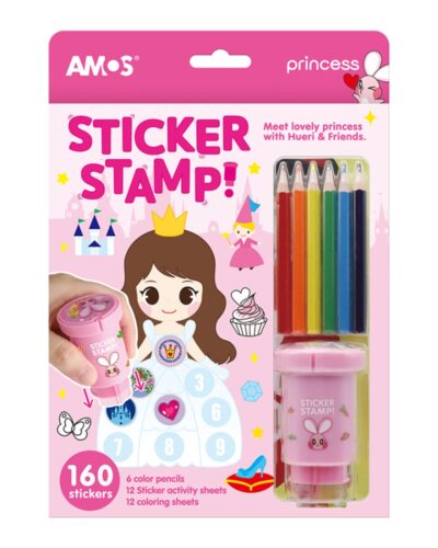 ΒΙΒΛΙΑ ΖΩΓΡΑΦΙΚΗΣ AMOS STICKER STAMP PRINCESS