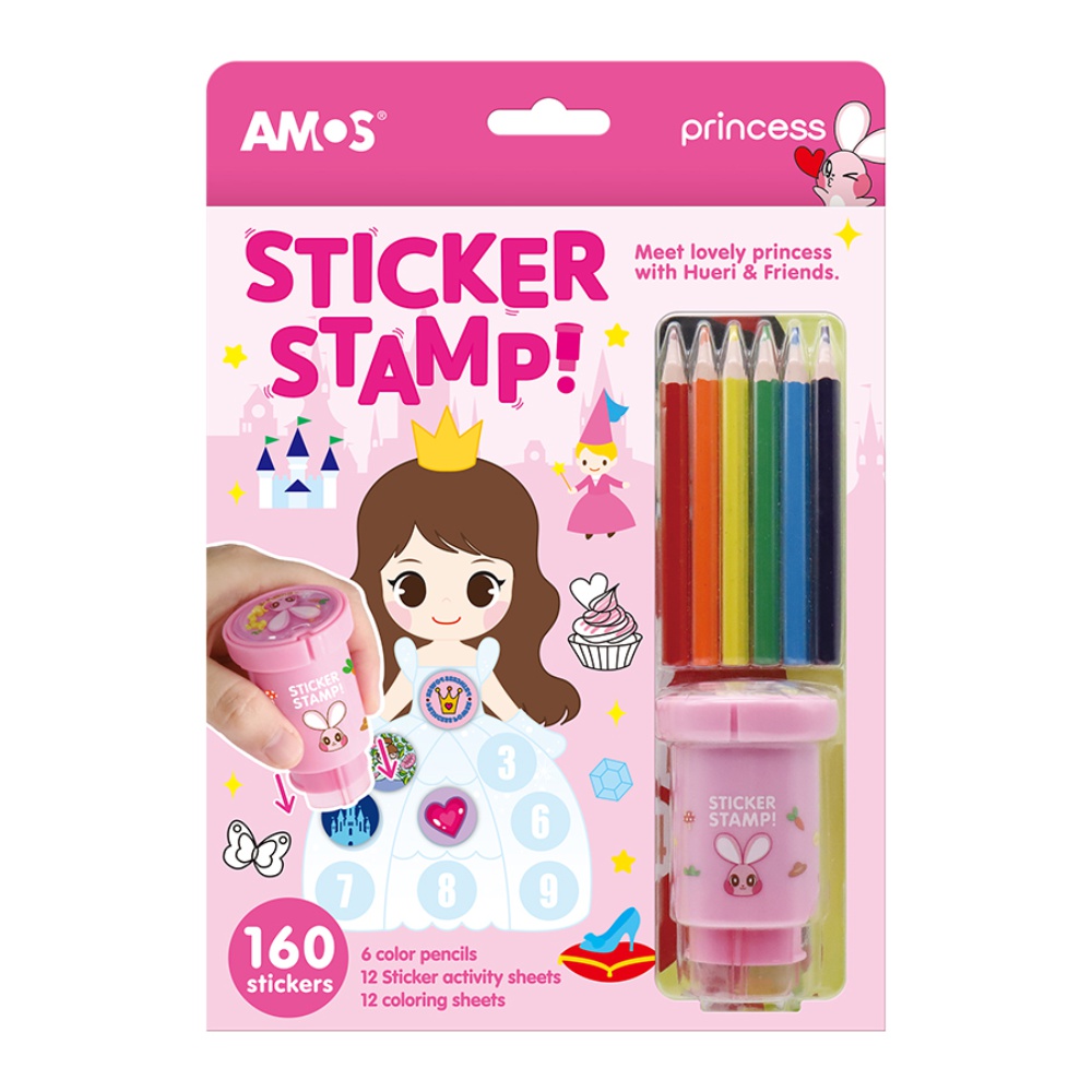 ΒΙΒΛΙΑ ΖΩΓΡΑΦΙΚΗΣ AMOS STICKER STAMP PRINCESS