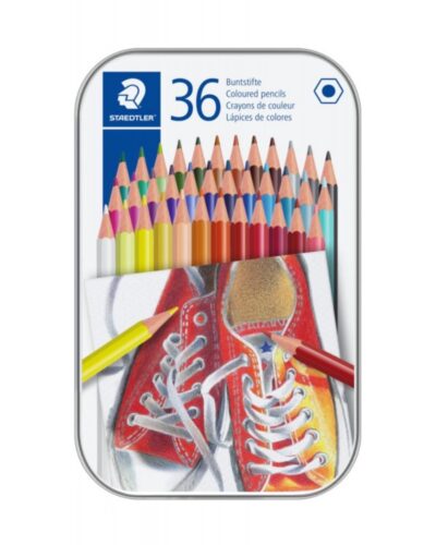 ΚΡΑΓΙΟΝ ΞΥΛΙΝΑ STAEDTLER ΤΩΝ 36χρωμ.( Μεταλλική κασετίνα)