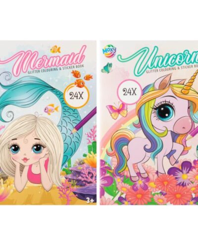 ΒΙΒΛΙΑ ΖΩΓΡΑΦΙΚΗΣ COLOURING ΜΕ GLITTER ΚΑΙ ΑΥΤΟΚΟΛΛΗΤΑ 2 ΣΧΕΔΙΑ