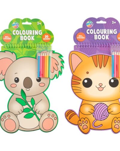 ΒΙΒΛΙΑ ΖΩΓΡΑΦΙΚΗΣ COLOURING ΣΕ ΣΧΗΜΑ ΖΩΟΥ ΜΕ 6 ΜΟΛΥΒΙΑ ΚΑΙ ΑΥΤΟΚΟΛΛΗΤΑ