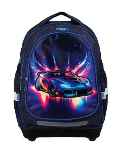 ΤΣΑΝΤΑ ΣΧΟΛΙΚΗ STREET FIERY CAR 30x12x40cm (με εργονομική πλάτη air system και σκληρό πάτο)