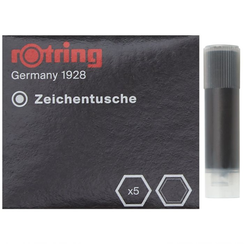 ΑΜΠΟΥΛΕΣ ROTRING ΙΣΟΓΡΑΦΟΥ ΜΑΥΡΕΣ σετ 5τεμ.