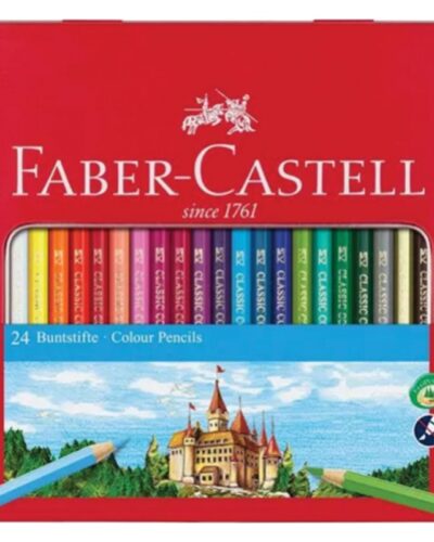 ΚΡΑΓΙΟΝ ΞΥΛΙΝΑ FABER CASTELL ΜΕΤΑΛΛΙΚΗ ΚΑΣΕΤΙΝΑ 24 χρωμ.