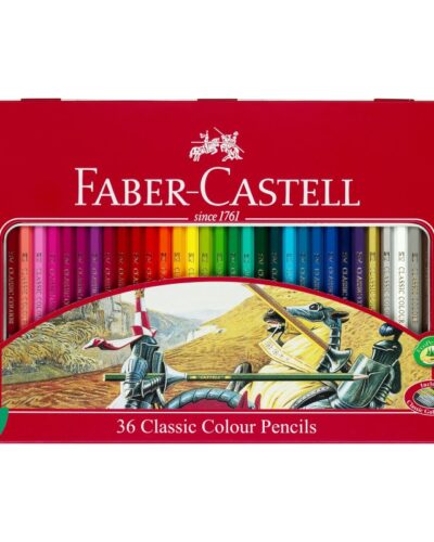 ΚΡΑΓΙΟΝ ΞΥΛΙΝΑ FABER CASTELL ΜΕΤΑΛΛΙΚΗ ΚΑΣΕΤΙΝΑ 36 χρωμ. (115886)