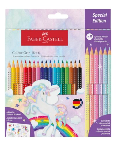 ΚΡΑΓΙΟΝ ΞΥΛΙΝΑ FABER CASTELL SPARKLE ΜΟΝΟΚΕΡΟΣ 24 χρωμ.(18+6)