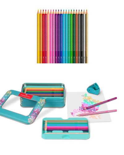 ΚΡΑΓΙΟΝ ΞΥΛΙΝΑ FABER CASTELL SPARKLE 20 χρωμ. (μεταλλική κασετίνα)