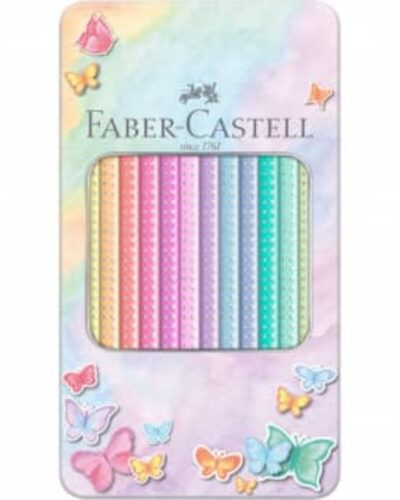 ΚΡΑΓΙΟΝ ΞΥΛΙΝΑ FABER CASTELL SPARKLE 12 χρωμ.PASTEL (μεταλλική κασετίνα)