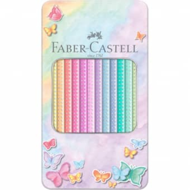 ΚΡΑΓΙΟΝ ΞΥΛΙΝΑ FABER CASTELL SPARKLE 12 χρωμ.PASTEL (μεταλλική κασετίνα)