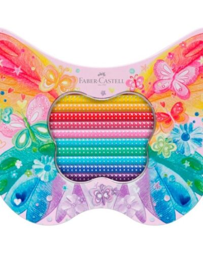 ΚΡΑΓΙΟΝ ΞΥΛΙΝΑ FABER CASTELL SPARKLE 20 χρωμ.PASTEL (μεταλλική κασετίνα πεταλούδα)