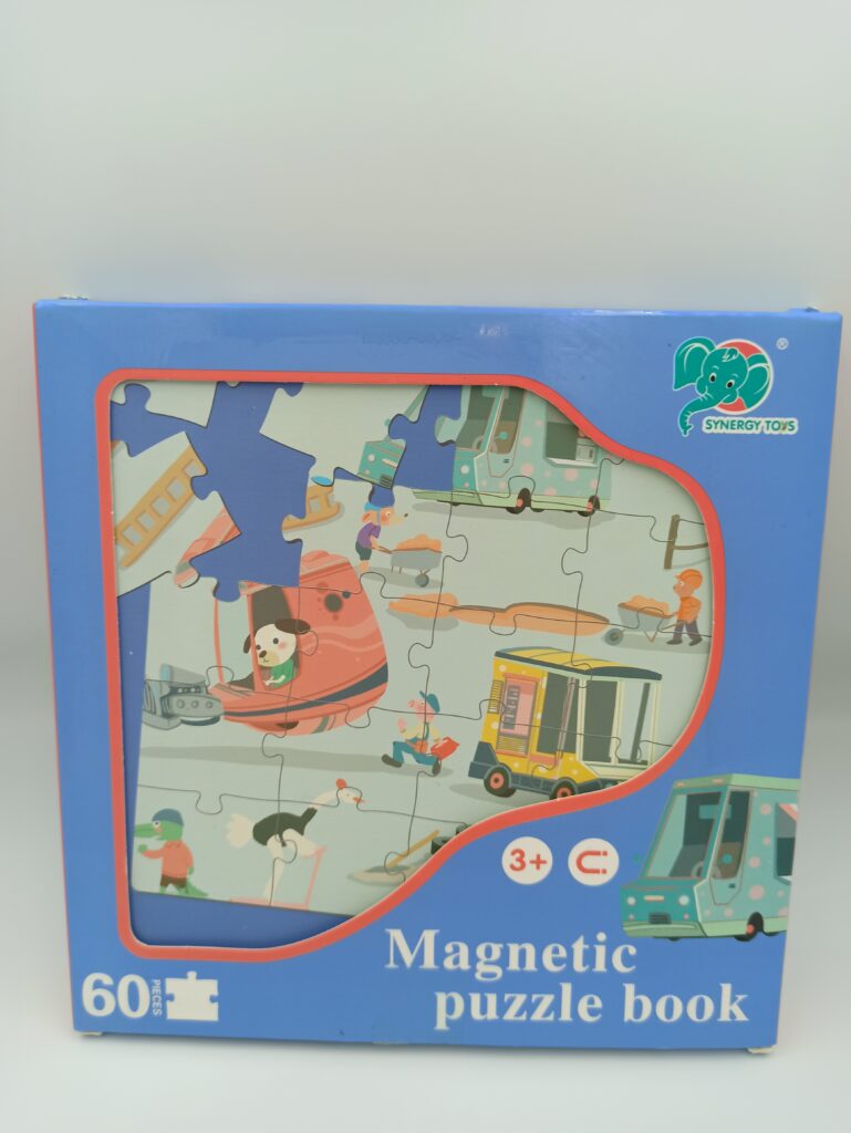 Magnetic puzzle book cars
