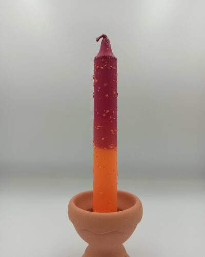 Πιτσιλωτο Κερί Λαμπάδα Κόκκινο Πορτοκαλι